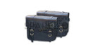 For Royal Enfield Goan Classic 350 Leather Pannier Bags Black With Mounting - SPAREZO For Royal Enfield Goan Classic 350 Leather Pannier Bags Black With Mounting - SPAREZO